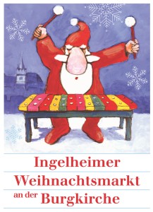 Der xylophonspielende Weihnachtsmann symbolisiert die zahlreichen Programmpunkte auf der herrlichen Freilichtbühne.