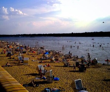 Strandkörbe im Strandbad Wannsee. Foto: S. Habel