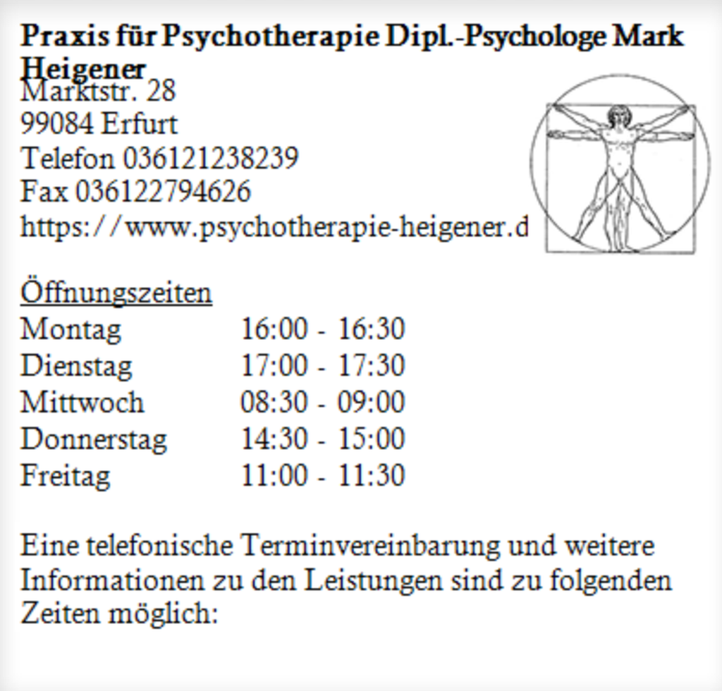 Nutzerfoto 1 Praxis für Psychotherapie Heigener Mark Dipl.-Psych.