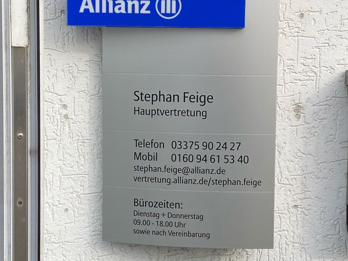 Allianz Versicherung Stephan Feige Hauptvertretung