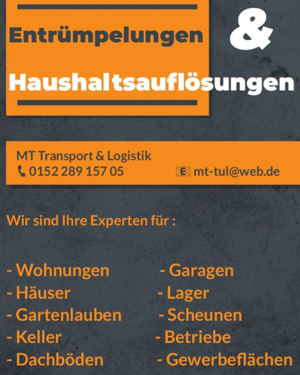 Nutzerfoto 1 MT Transport u. Logistik Umzüge, Transporte