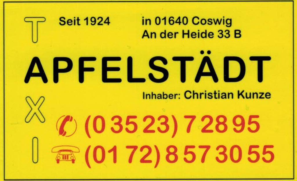 Nutzerfoto 1 TAXI APFELSTÄDT - Großraumtaxi bis 6 Personen