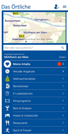 Die iOS-App von Das Örtliche