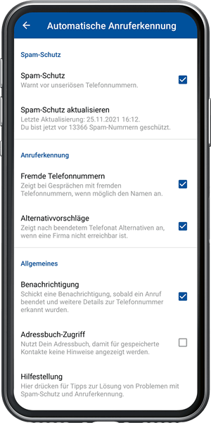 Spam-Schutz unter Android einrichten – 2. Schritt