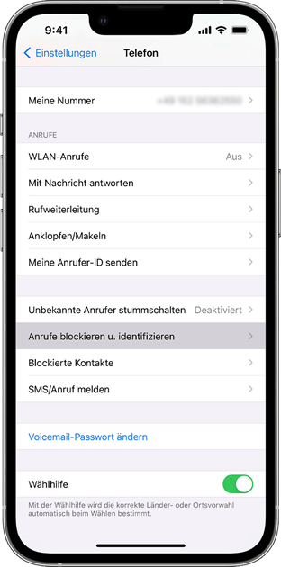 Spam-Schutz unter iOS einrichten – 1. Schritt