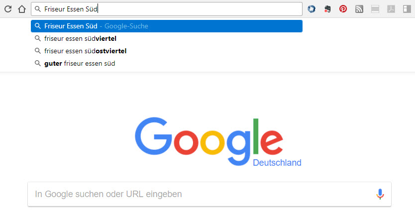 SEO-Tipps: Screenshot Google Suggest Anzeige 