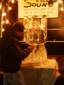 Eisskulptur Engel hergestellt von Herbert Krüger